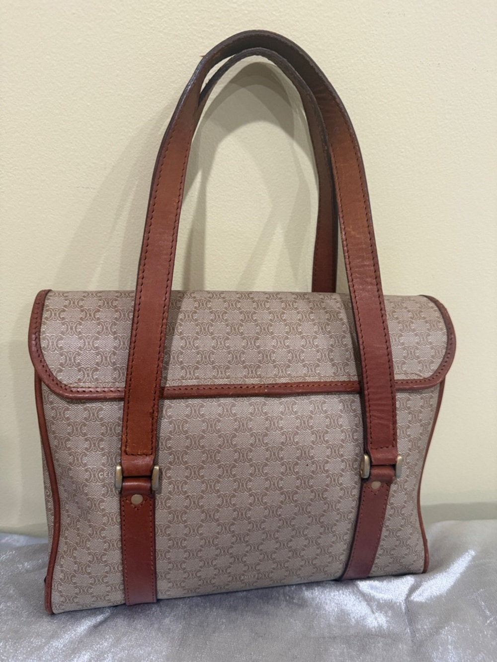 Authentic Celine Monogram Celine Handbag vintage Celine satchel Celine purse - Picture 3 of 15